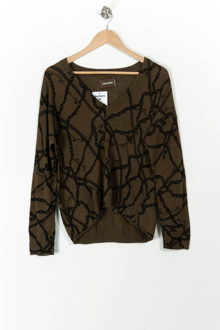 Pull Marron et Noir - Taille XS/34 de la marque Zadig&Voltaire | PARAD106365 - Vendu par Paradigme - Image 2