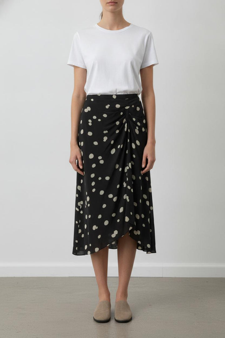 Jupe Midi Noire à Pois Blancs - Taille M/38 de la marque ba&sh | PARAD106373 - Vendu par Paradigme - Image 1
