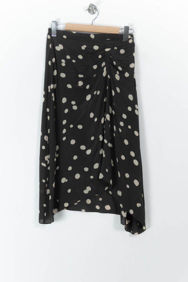 Jupe Midi Noire à Pois Blancs - Taille M/38 de la marque ba&sh | PARAD106373 - Vendu par Paradigme - Image 2