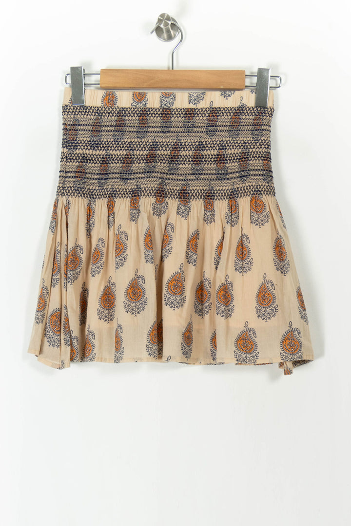 Jupe Courte Beige et Bleu - Taille M/38 de la marque Bérénice | PARAD106374 - Vendu par Paradigme - Image 4
