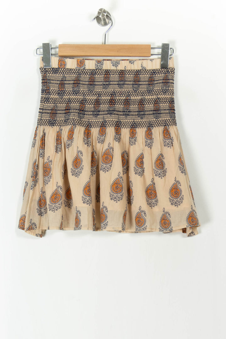 Jupe Courte Beige et Bleu - Taille M/38 de la marque Bérénice | PARAD106374 - Vendu par Paradigme - Image 2