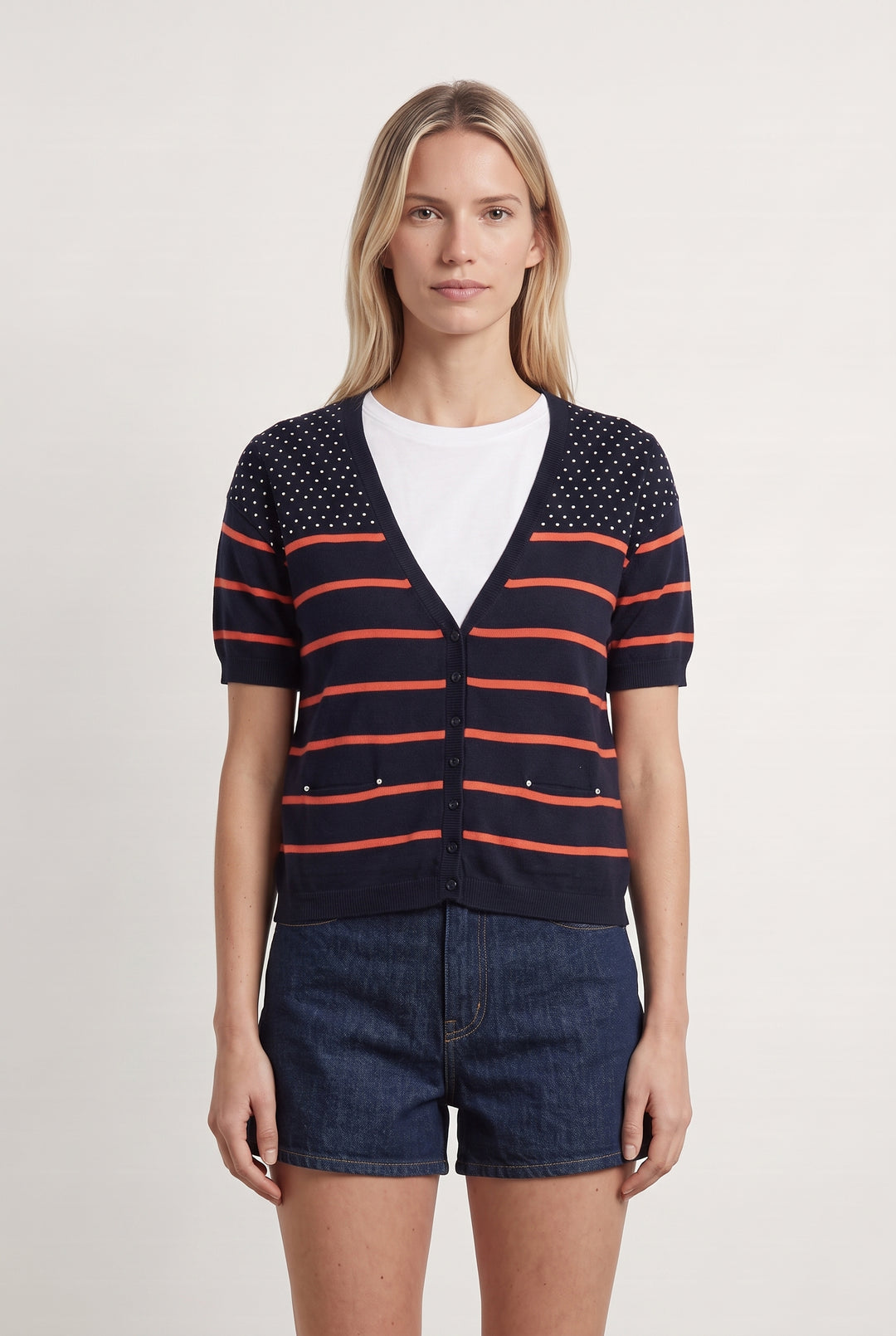Cardigan Bleu et Rouge - Taille M/38 de la marque Sud express | PARAD106375 - Vendu par Paradigme - Image 1