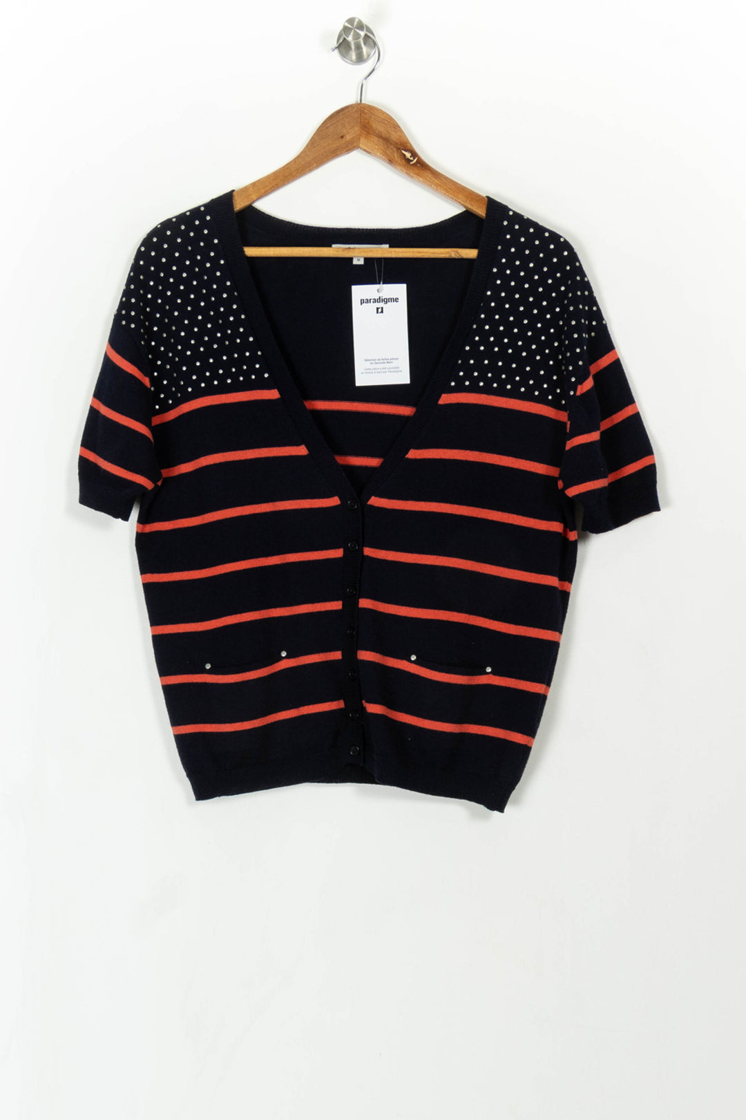 Cardigan Bleu et Rouge - Taille M/38 de la marque Sud express | PARAD106375 - Vendu par Paradigme - Image 2