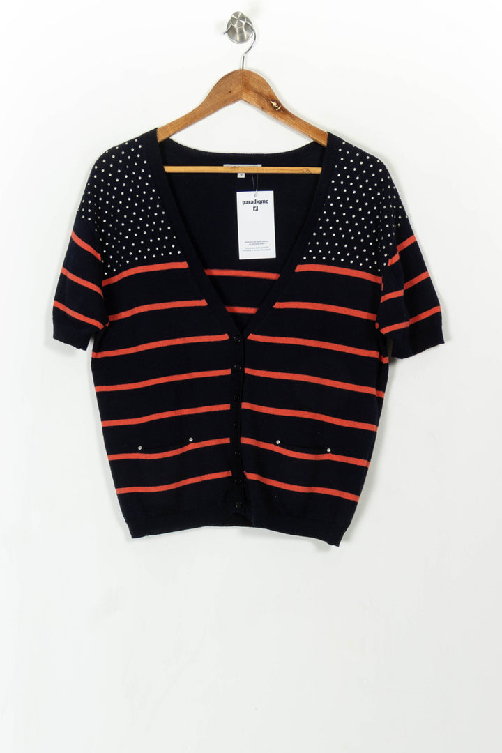 Cardigan Bleu et Rouge - Taille M/38 de la marque Sud express | PARAD106375 - Vendu par Paradigme - Image 2