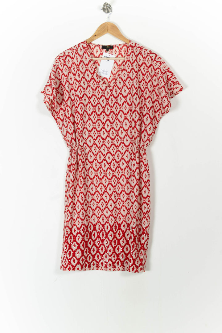 Robe droite Rouge et Blanc - Taille S/36 de la marque Maison 123 | PARAD106377 - Vendu par Paradigme - Image 2