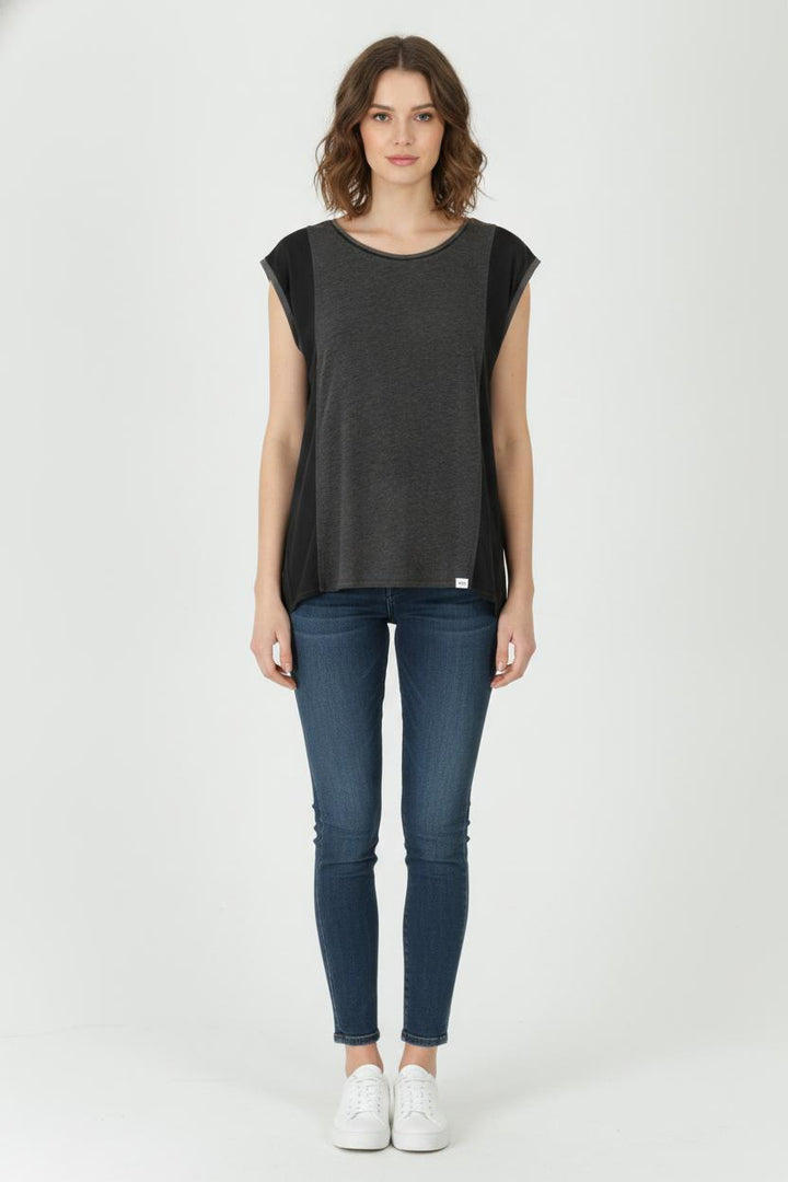 Tee-shirt Gris et Noir - Taille S/36 de la marque Sud express | PARAD106379 - Vendu par Paradigme - Image 1