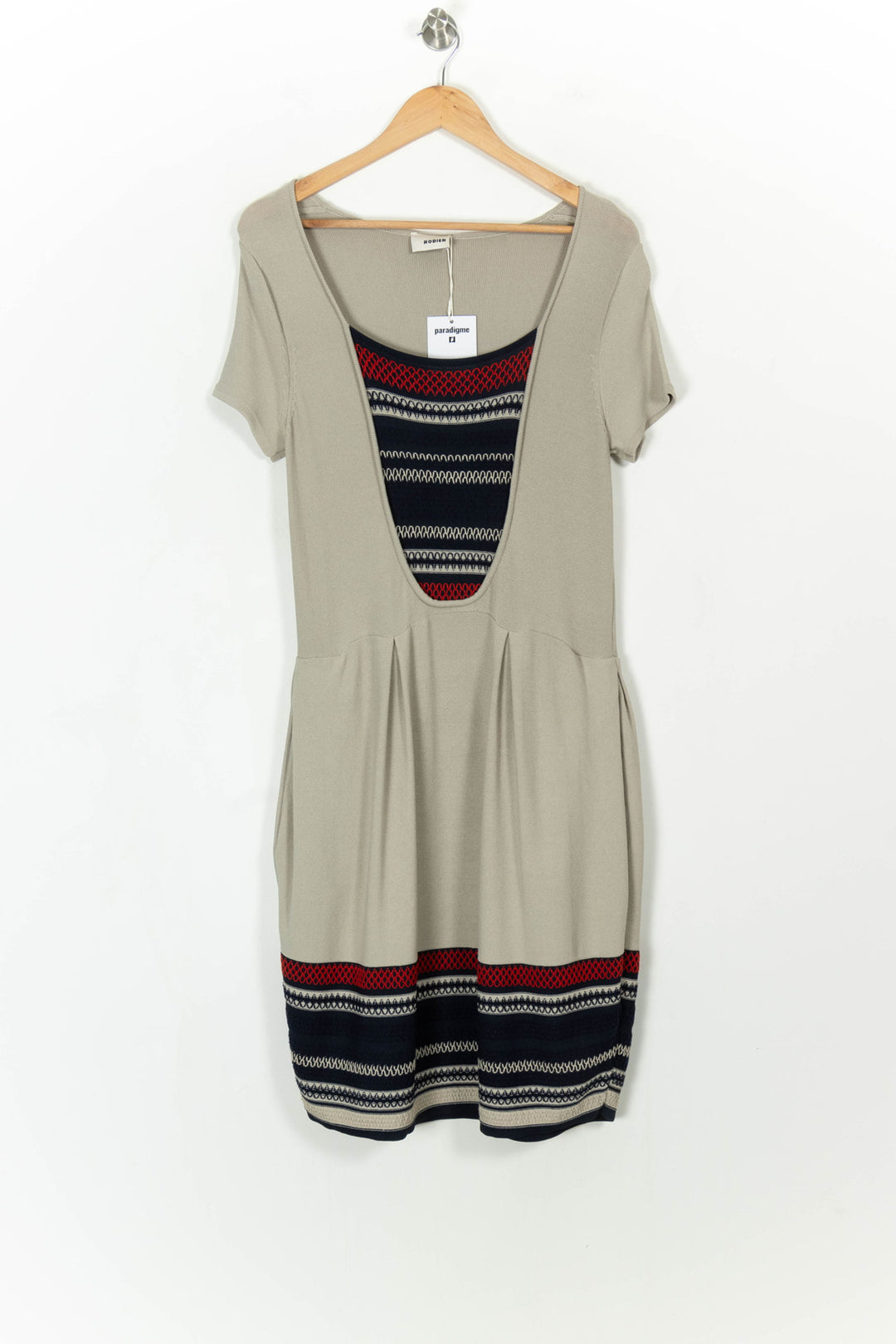 Robe Courte Beige et Noir - Taille XL/42 de la marque Rodier | PARAD106418 - Vendu par Paradigme - Image 2