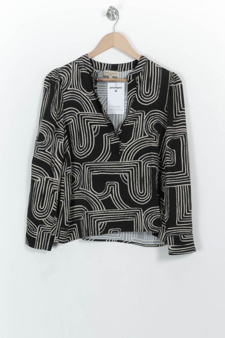 Blouse Noire et Blanche - Taille S/36 de la marque La Fée Maraboutée | PARAD106429 - Vendu par Paradigme - Image 2