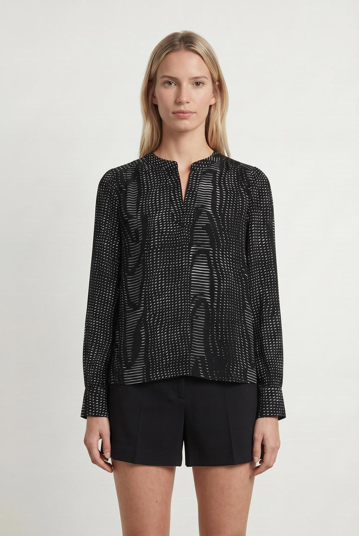 Blouse Noire et Blanche - Taille M/38 de la marque La Fée Maraboutée | PARAD106430 - Vendu par Paradigme - Image 1