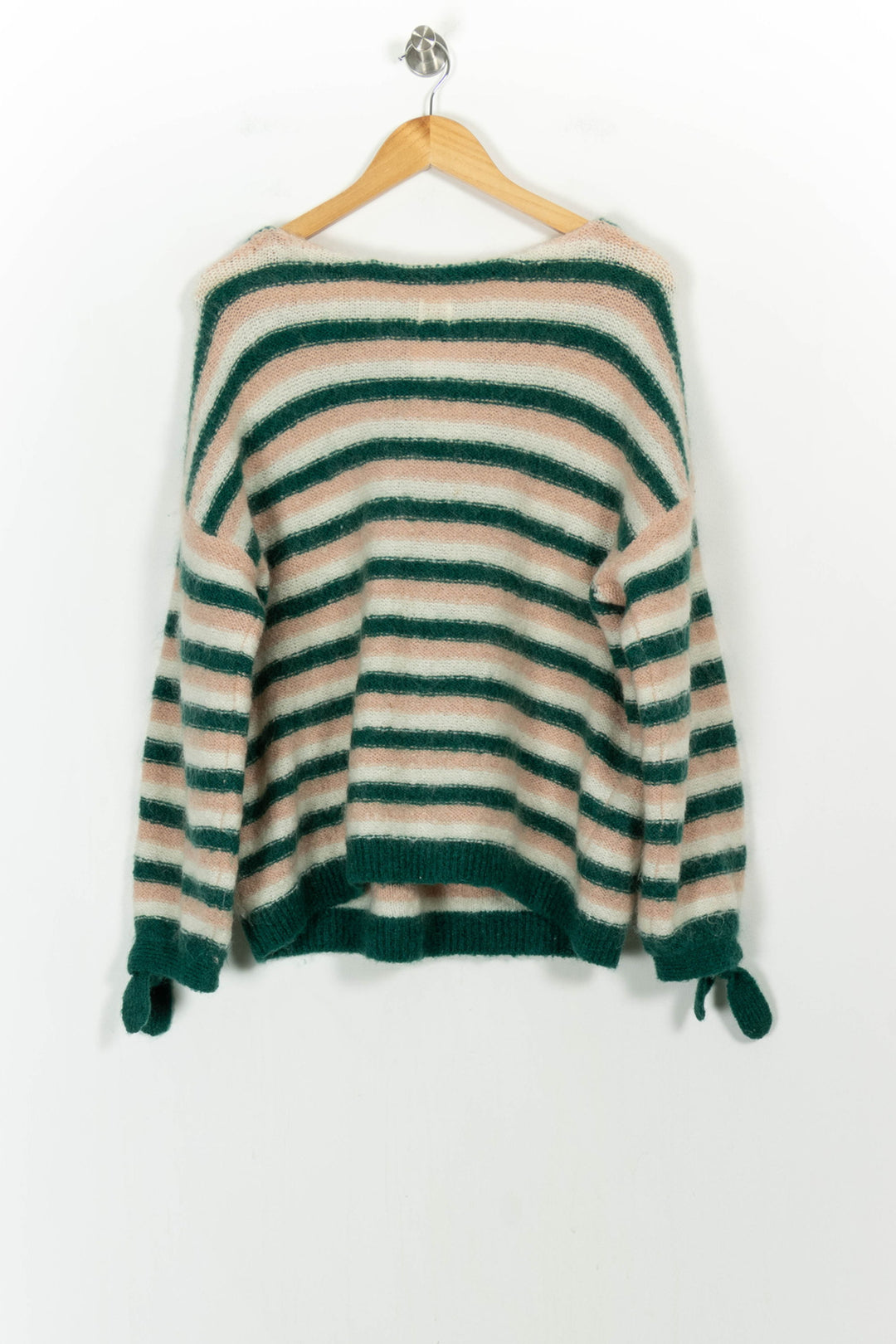 Pull Rayé Vert et Beige - Taille M/38 de la marque Des petits hauts | PARAD106442 - Vendu par Paradigme - Image 4