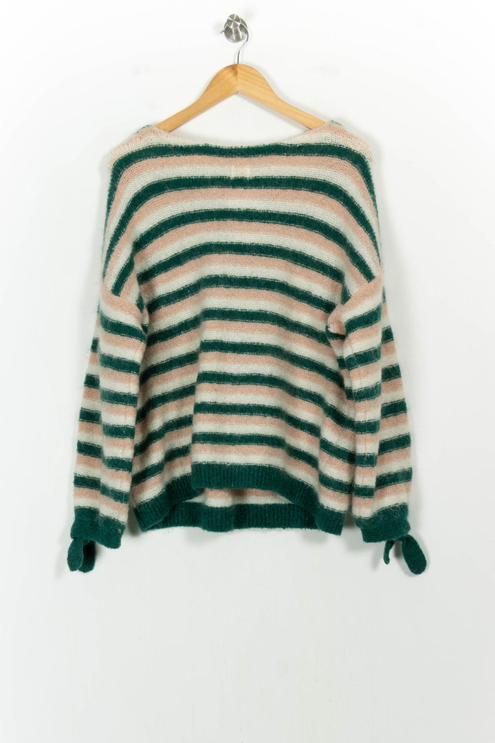 Pull Rayé Vert et Beige - Taille M/38 de la marque Des petits hauts | PARAD106442 - Vendu par Paradigme - Image 4