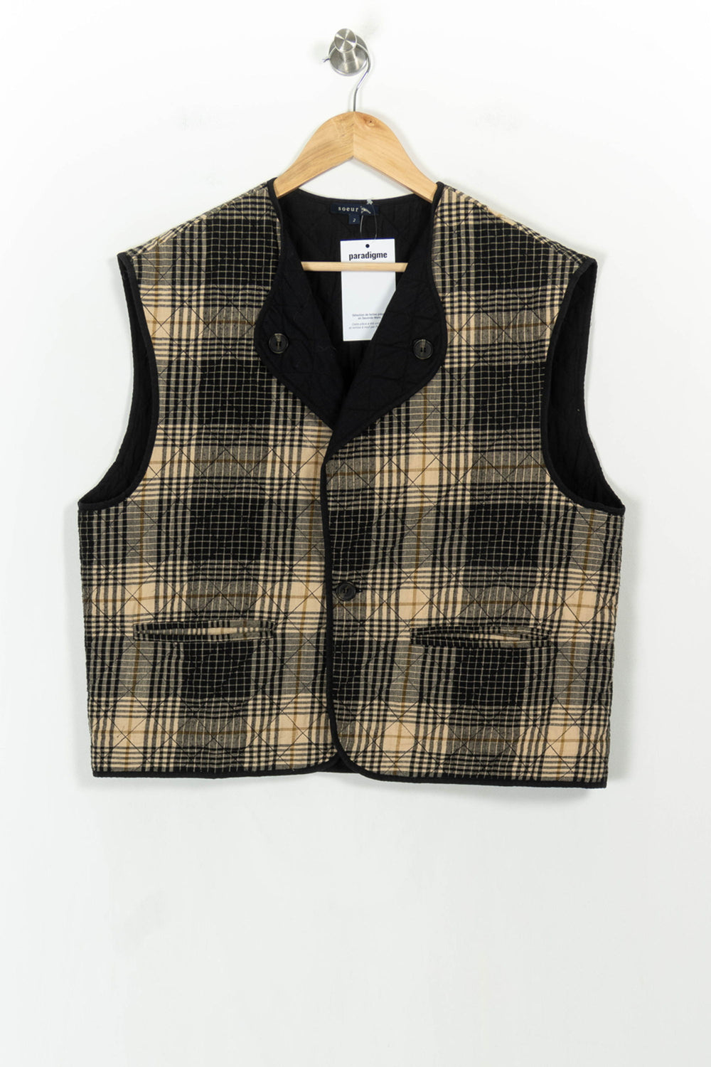 Gilet Marron et Noir - Taille M/38 de la marque Soeur | PARAD106444 - Vendu par Paradigme - Image 2