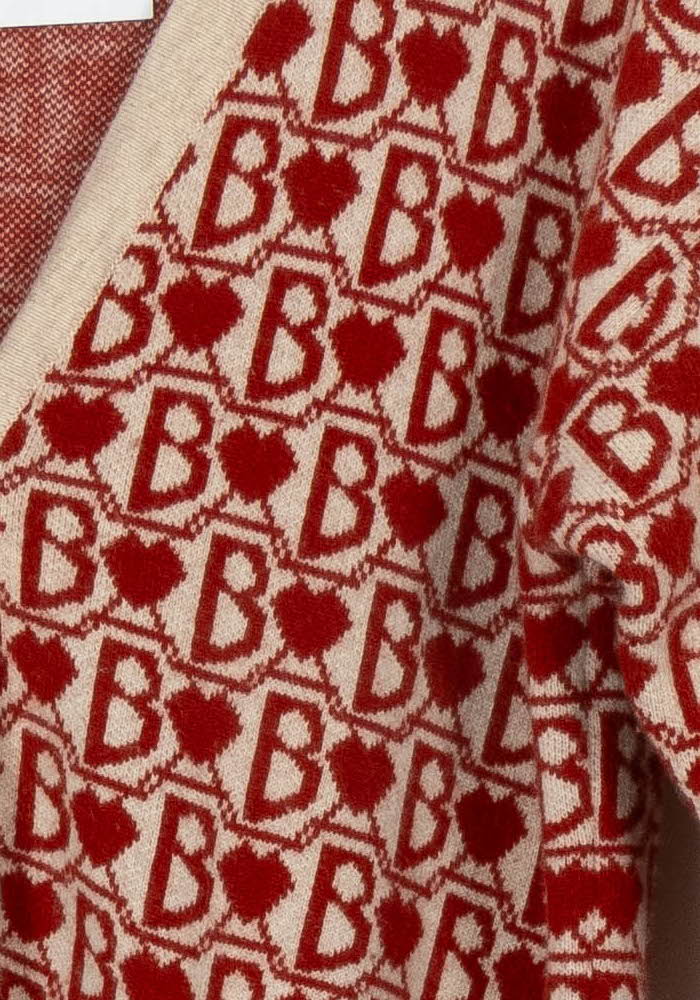 Cardigan Rouge et Beige - Taille XS/34 de la marque Bérénice | PARAD106454 - Vendu par Paradigme - Image 3