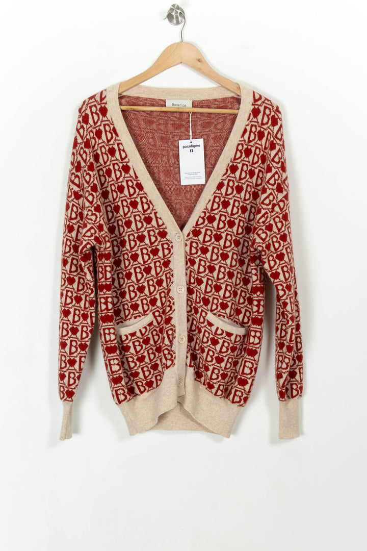 Cardigan Rouge et Beige - Taille XS/34 de la marque Bérénice | PARAD106454 - Vendu par Paradigme - Image 2