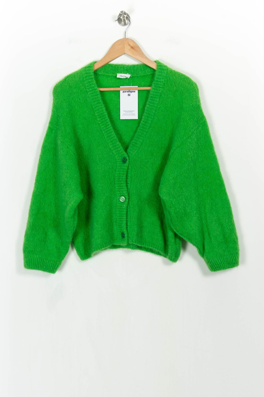 Cardigan Vert - Taille S/36 de la marque American Vintage | PARAD106458 - Vendu par Paradigme - Image 2