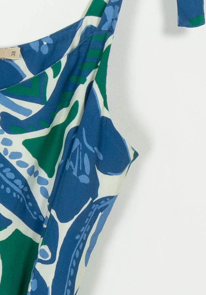 Robe Longue Verte et Bleue - Taille M/38 de la marque La Fée Maraboutée | PARAD106474 - Vendu par Paradigme - Image 3