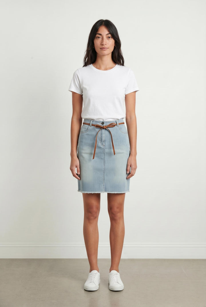 Jupe Crayon Bleue - Taille S/36 de la marque La Fée Maraboutée | PARAD106480 - Vendu par Paradigme - Image 1