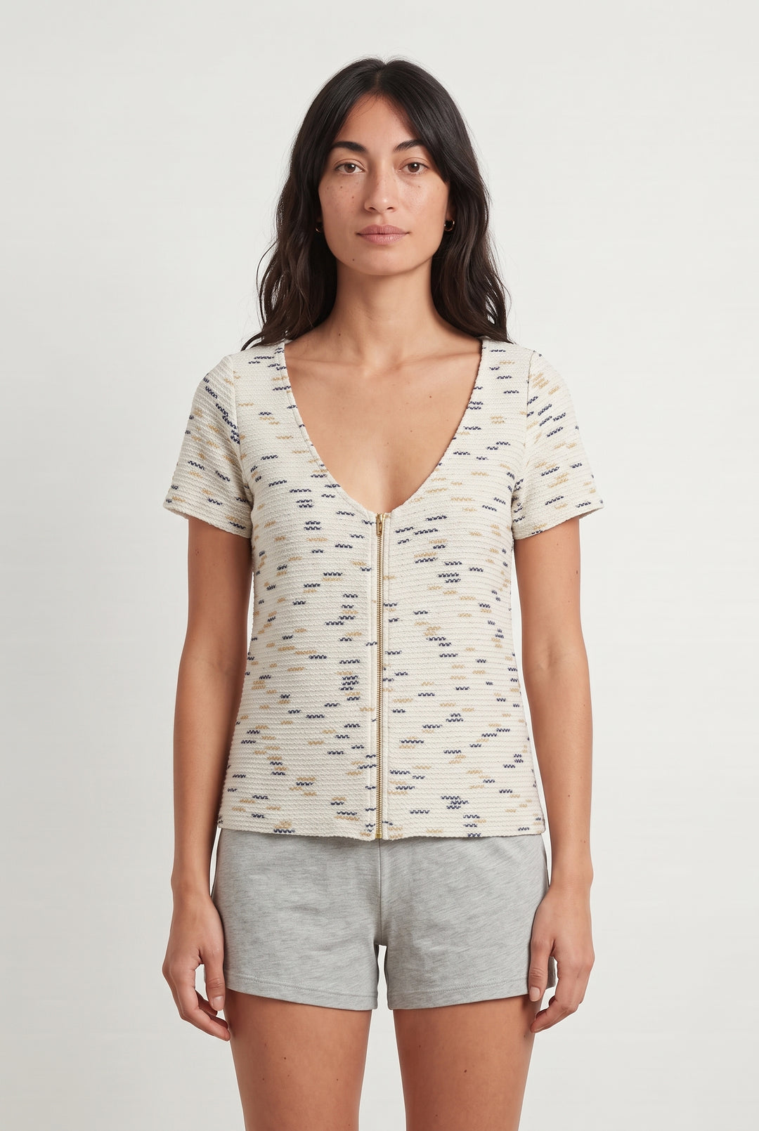 T-shirt Blanc et Bleu - Taille M/38 de la marque Sézane | PARAD106481 - Vendu par Paradigme - Image 1