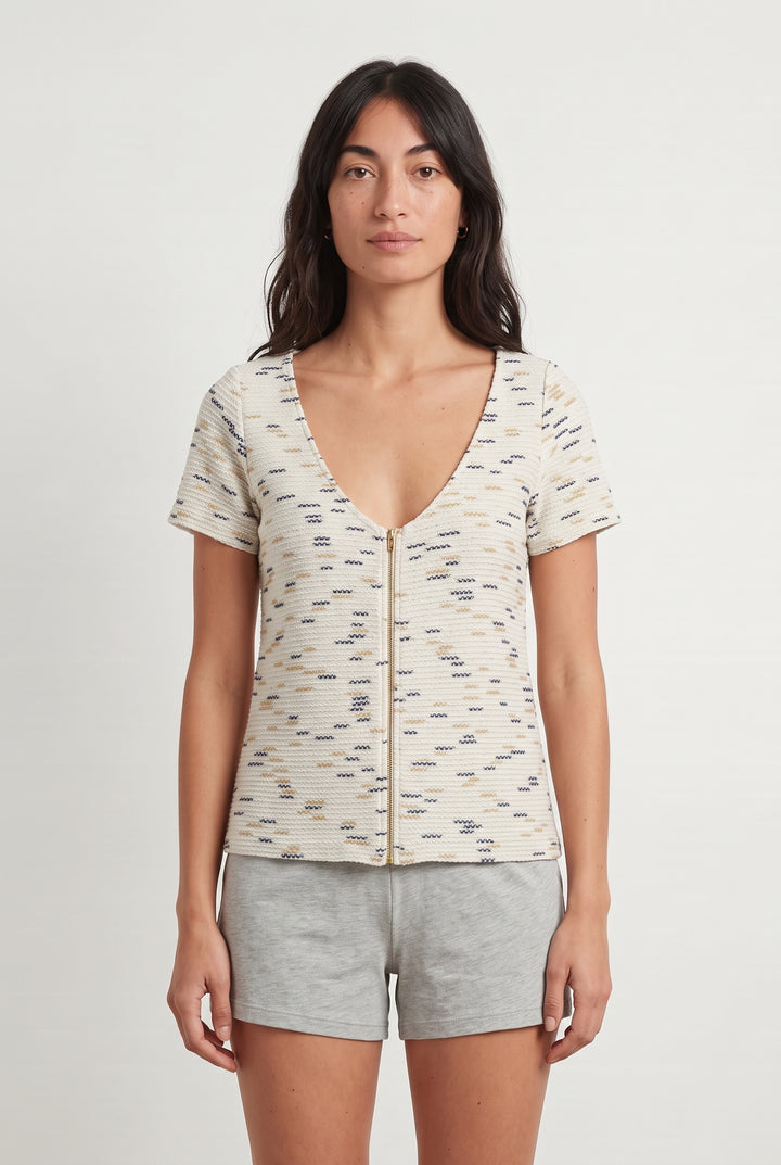 T-shirt Blanc et Bleu - Taille M/38 de la marque Sézane | PARAD106481 - Vendu par Paradigme - Image 1