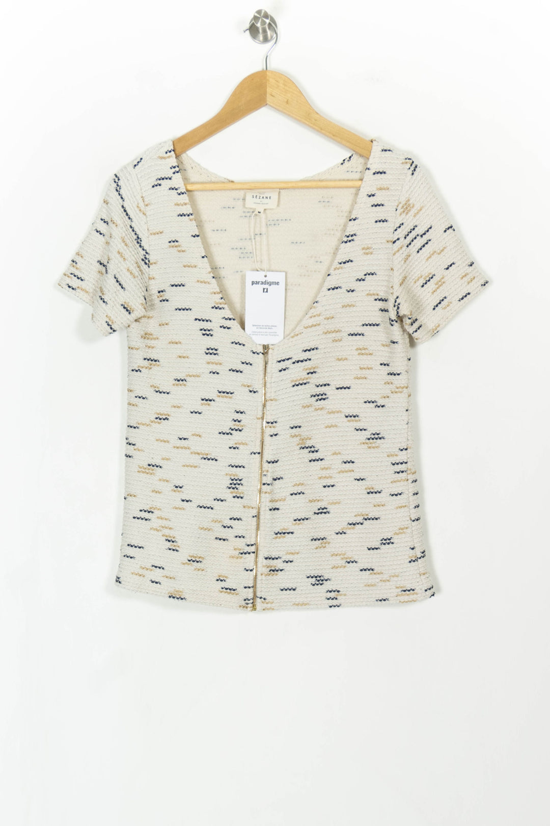 T-shirt Blanc et Bleu - Taille M/38 de la marque Sézane | PARAD106481 - Vendu par Paradigme - Image 2