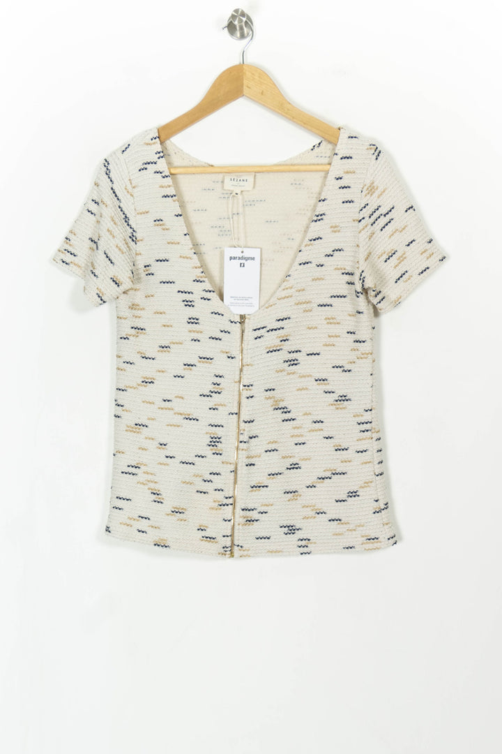 T-shirt Blanc et Bleu - Taille M/38 de la marque Sézane | PARAD106481 - Vendu par Paradigme - Image 2