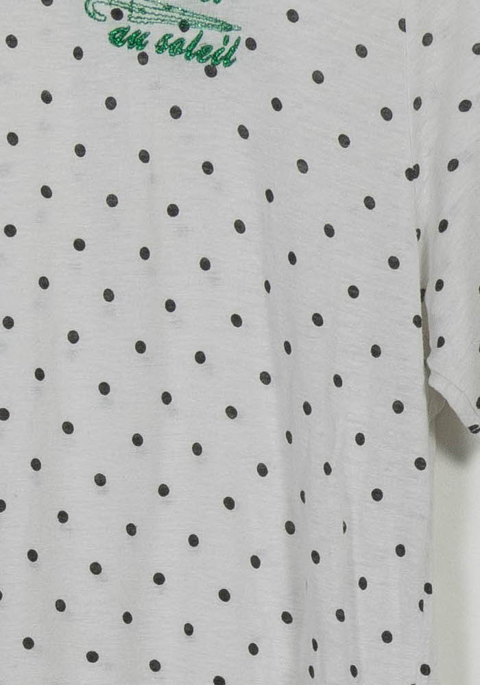 Tee-shirt Blanc à Pois Noirs - Taille S/36 de la marque Maje | PARAD106483 - Vendu par Paradigme - Image 3