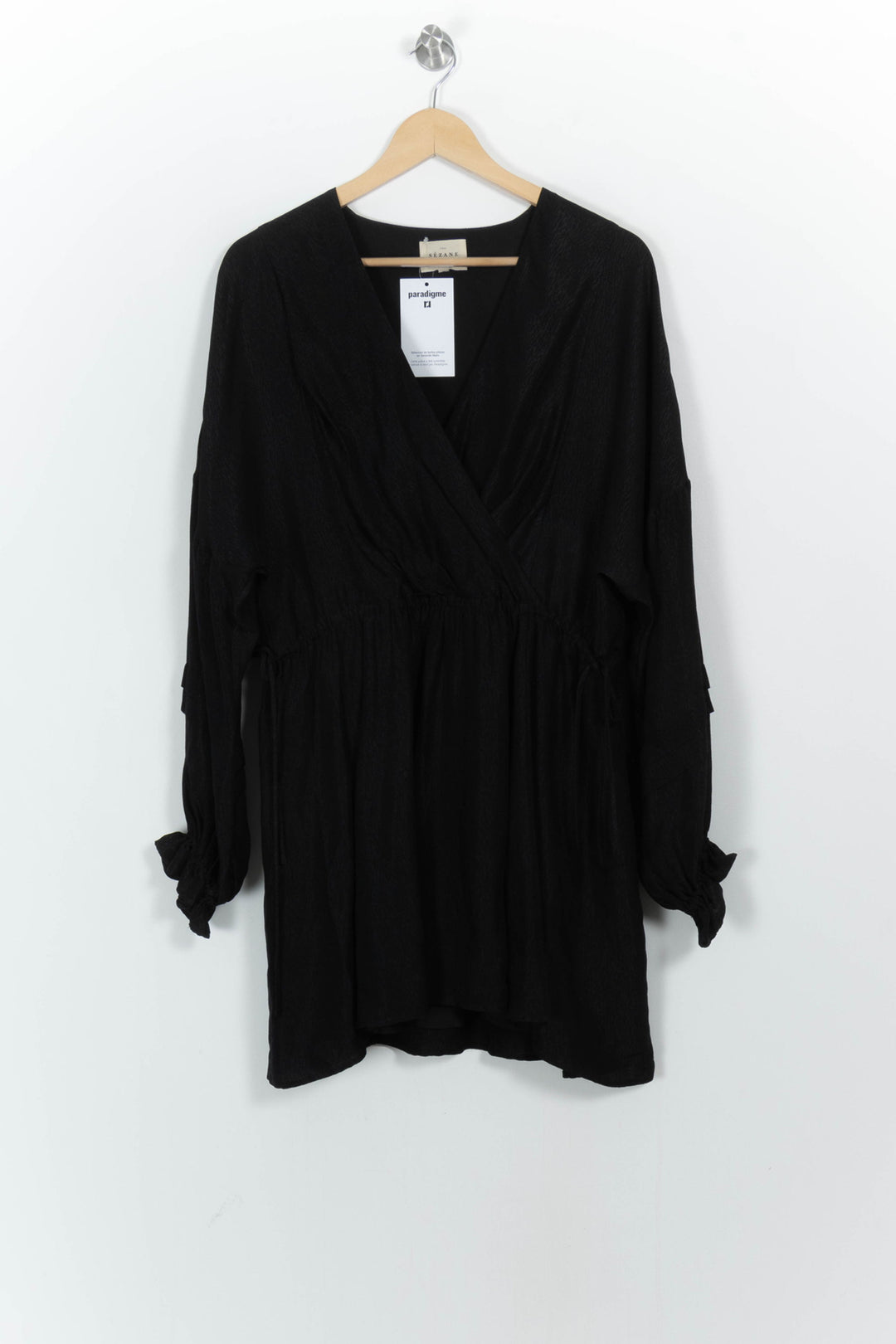 Robe Portefeuille Noire - Taille M/38 de la marque Sézane | PARAD106486 - Vendu par Paradigme - Image 2