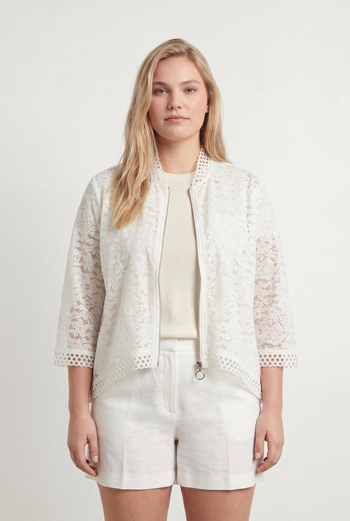 Veste en Dentelle Blanche - Taille XXXL/46 de la marque Indies | PARAD106488 - Vendu par Paradigme - Image 1