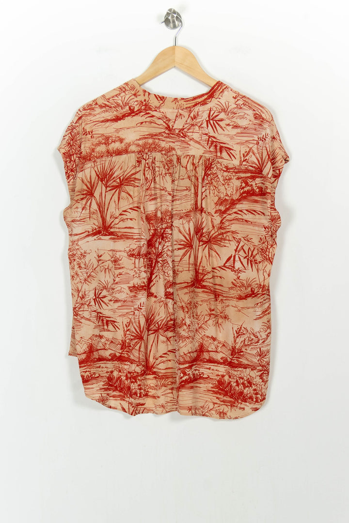 Blouse Orange et Beige - Taille L/40 de la marque Indies | PARAD106492 - Vendu par Paradigme - Image 4