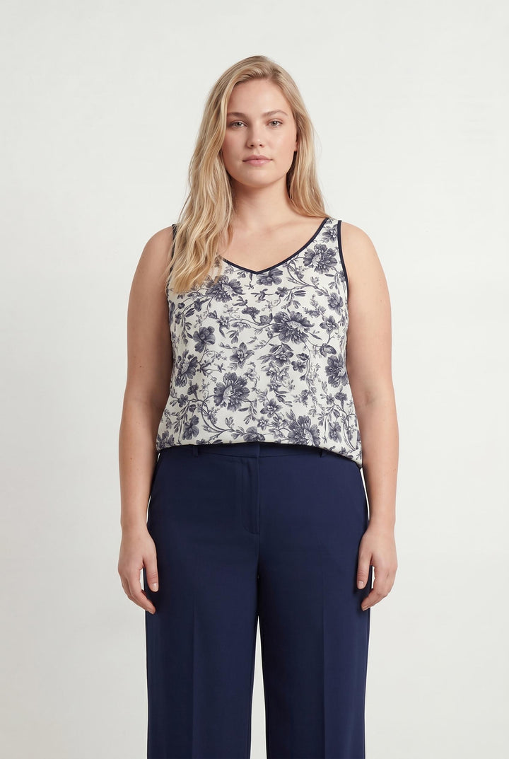 Débardeur Blanc et Noir - Taille XXXL/46 de la marque Indies | PARAD106498 - Vendu par Paradigme - Image 1