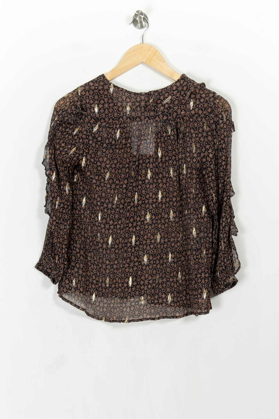 Blouse Marron - Taille XS/34 de la marque ba&sh | PARAD106503 - Vendu par Paradigme - Image 4