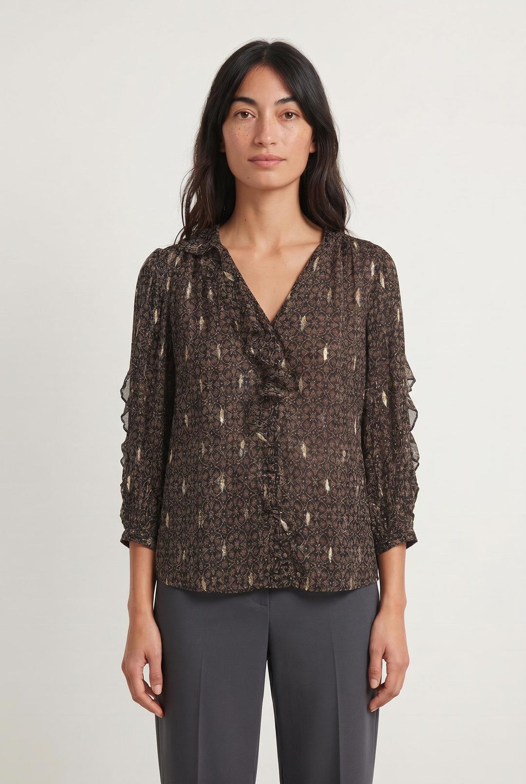 Blouse Marron - Taille XS/34 de la marque ba&sh | PARAD106503 - Vendu par Paradigme - Image 1