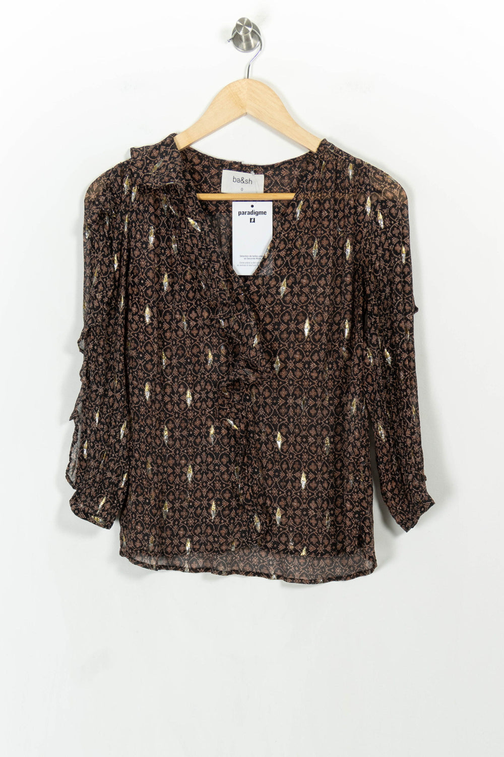 Blouse Marron - Taille XS/34 de la marque ba&sh | PARAD106503 - Vendu par Paradigme - Image 2