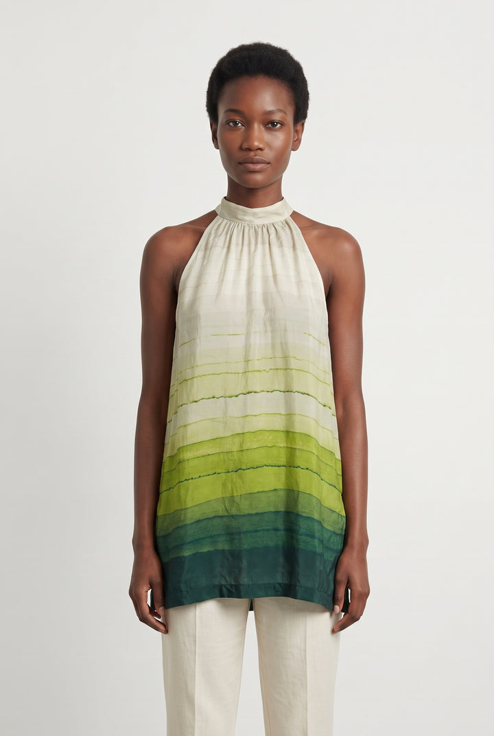 Top Vert et Beige - Taille S/36 de la marque Max Mara | PARAD106542 - Vendu par Paradigme - Image 1