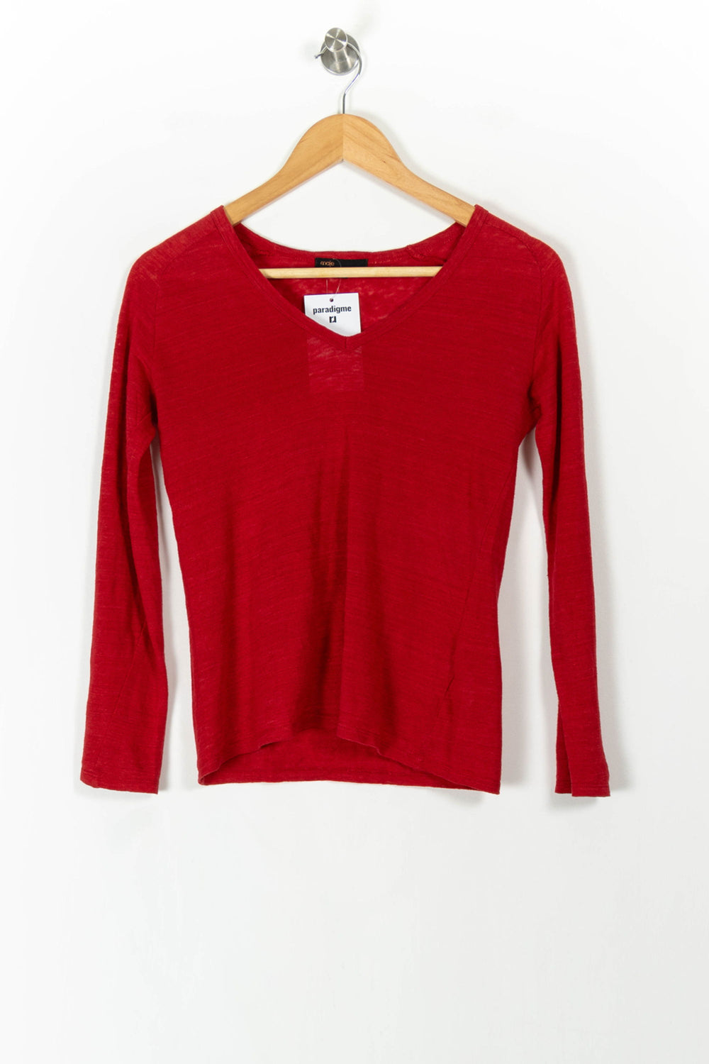 Pull Rouge - Taille S/36 de la marque Maje | PARAD106548 - Vendu par Paradigme - Image 2