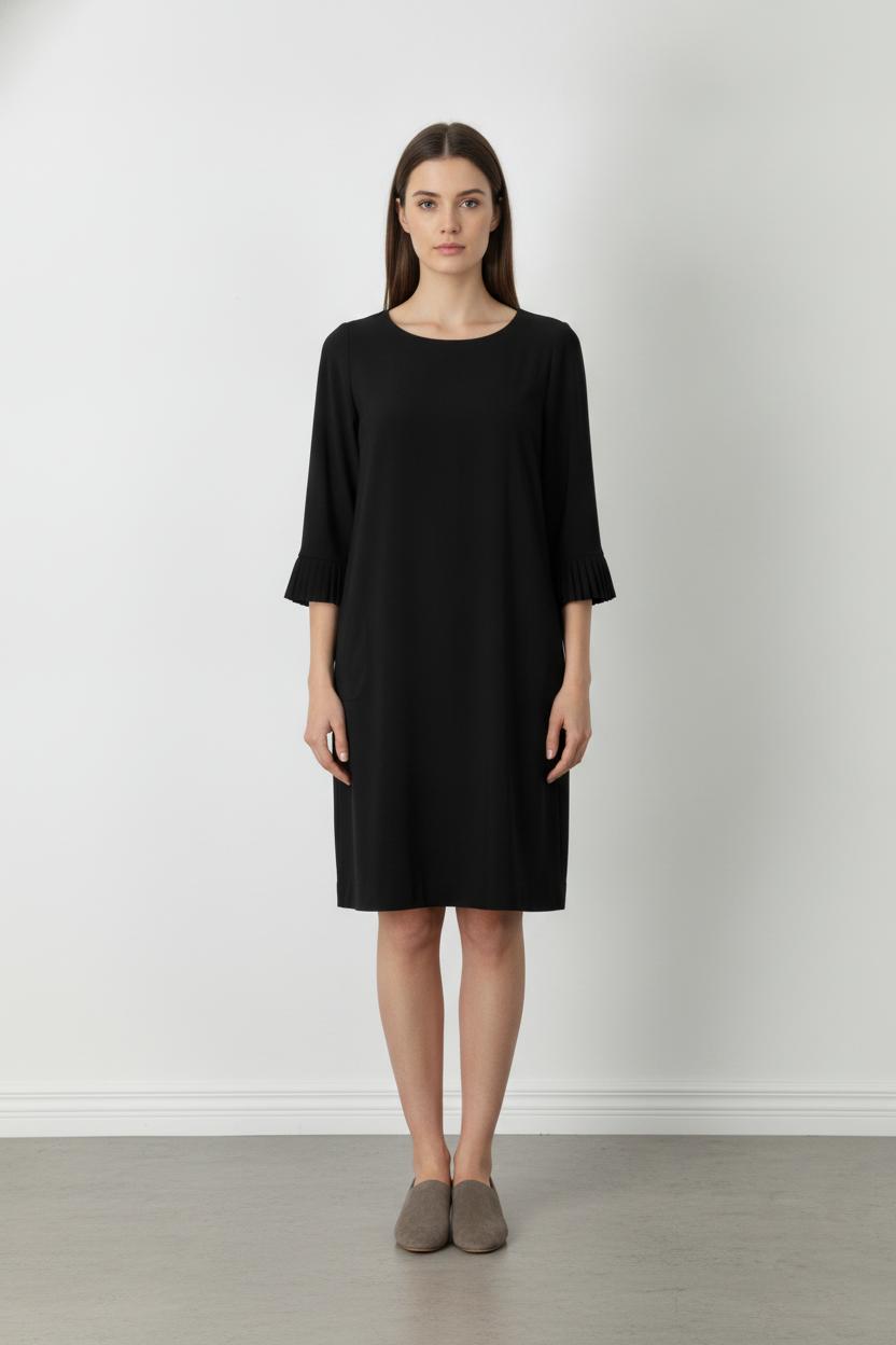 Robe Droite Noire - Taille M/38 de la marque Indies | PARAD106557 - Vendu par Paradigme - Image 1
