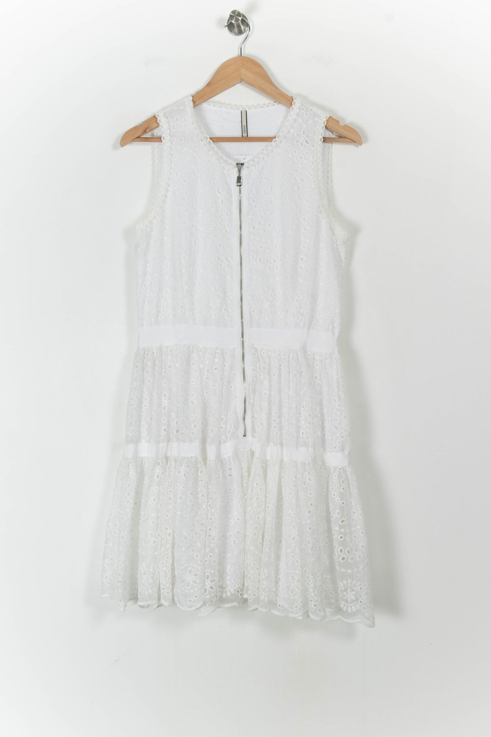Robe Brodée Blanche - Taille M/38 de la marque Indies | PARAD106559 - Vendu par Paradigme - Image 2