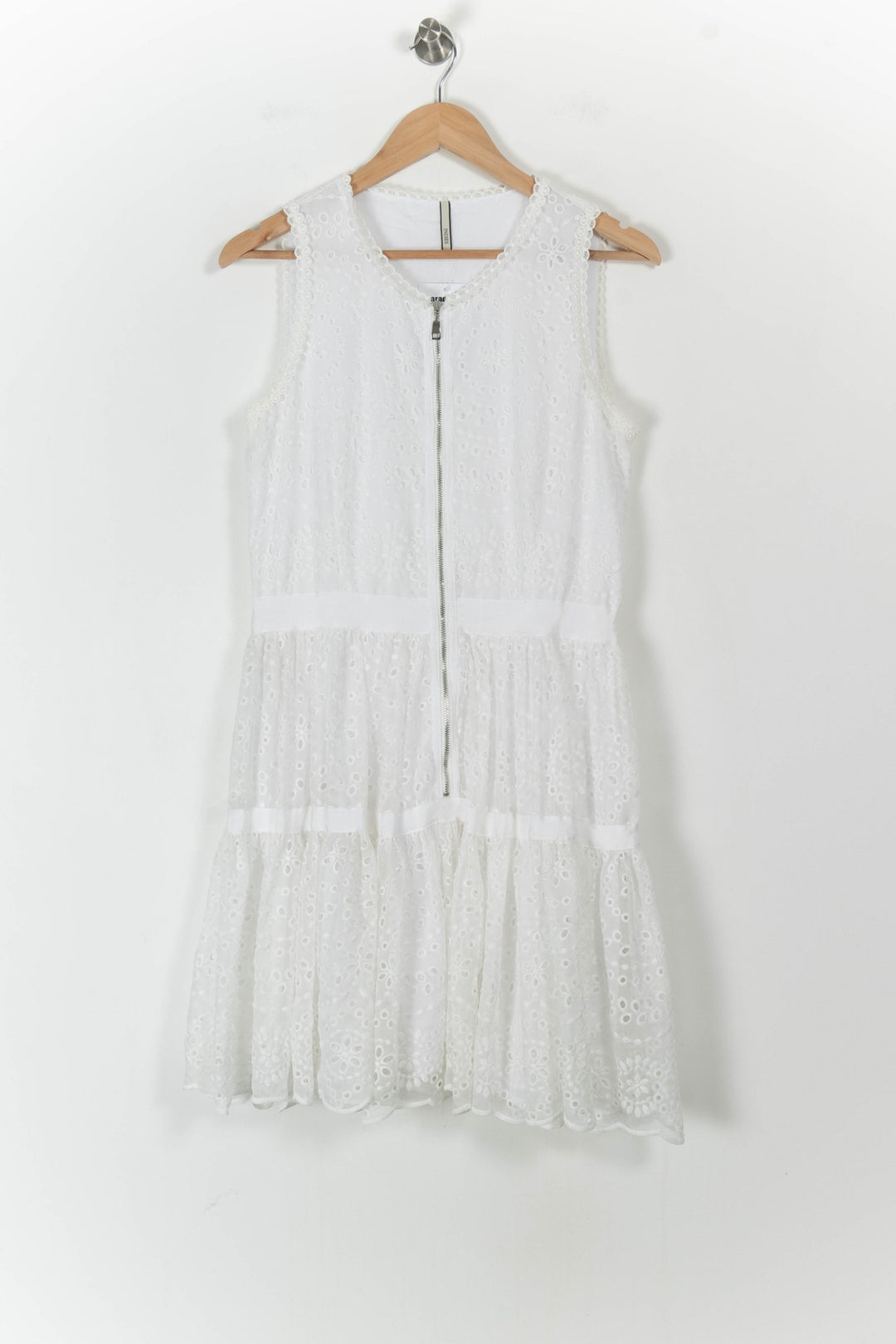 Robe Brodée Blanche - Taille M/38 de la marque Indies | PARAD106559 - Vendu par Paradigme - Image 2