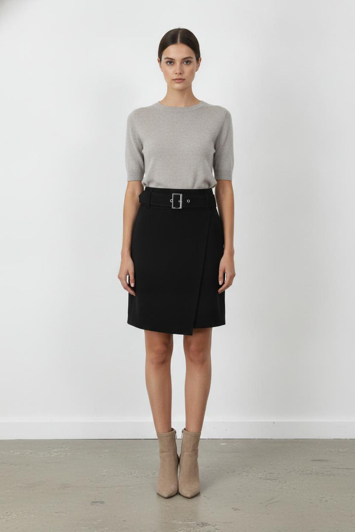 Jupe Portefeuille Noire - Taille L/40 de la marque IKKS | PARAD106560 - Vendu par Paradigme - Image 1