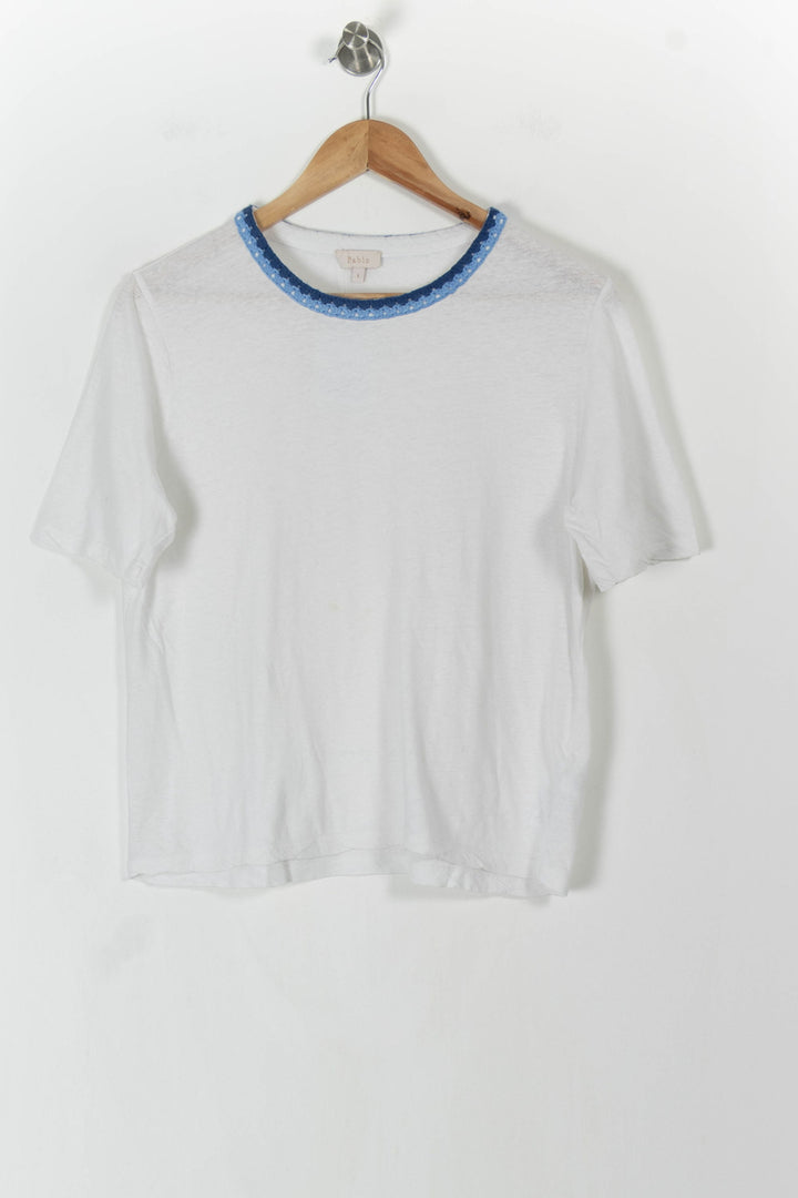 Tee-shirt Blanc et Bleu - Taille S/36 de la marque Pablo | PARAD106565 - Vendu par Paradigme - Image 2