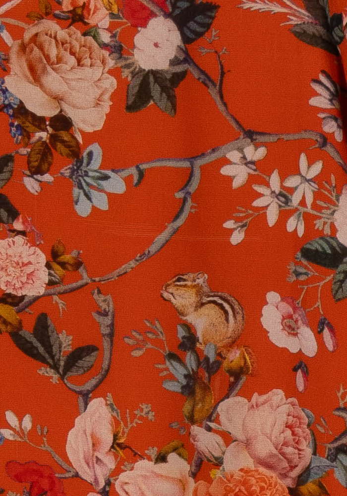 Robe Fleurie Orange et Rose - Taille S/36 de la marque La Fée Maraboutée | PARAD106575 - Vendu par Paradigme - Image 3