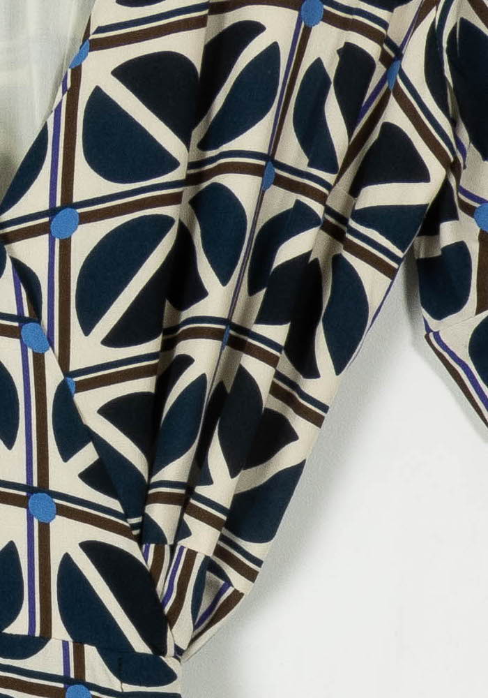 Robe Longue Bleu et Beige - Taille S/36 de la marque La Fée Maraboutée | PARAD106576 - Vendu par Paradigme - Image 3