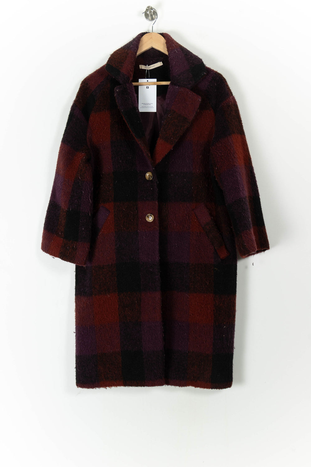 Manteau Épais Rouge et Noir - Taille M/38 de la marque La Fée Maraboutée | PARAD106577 - Vendu par Paradigme - Image 2