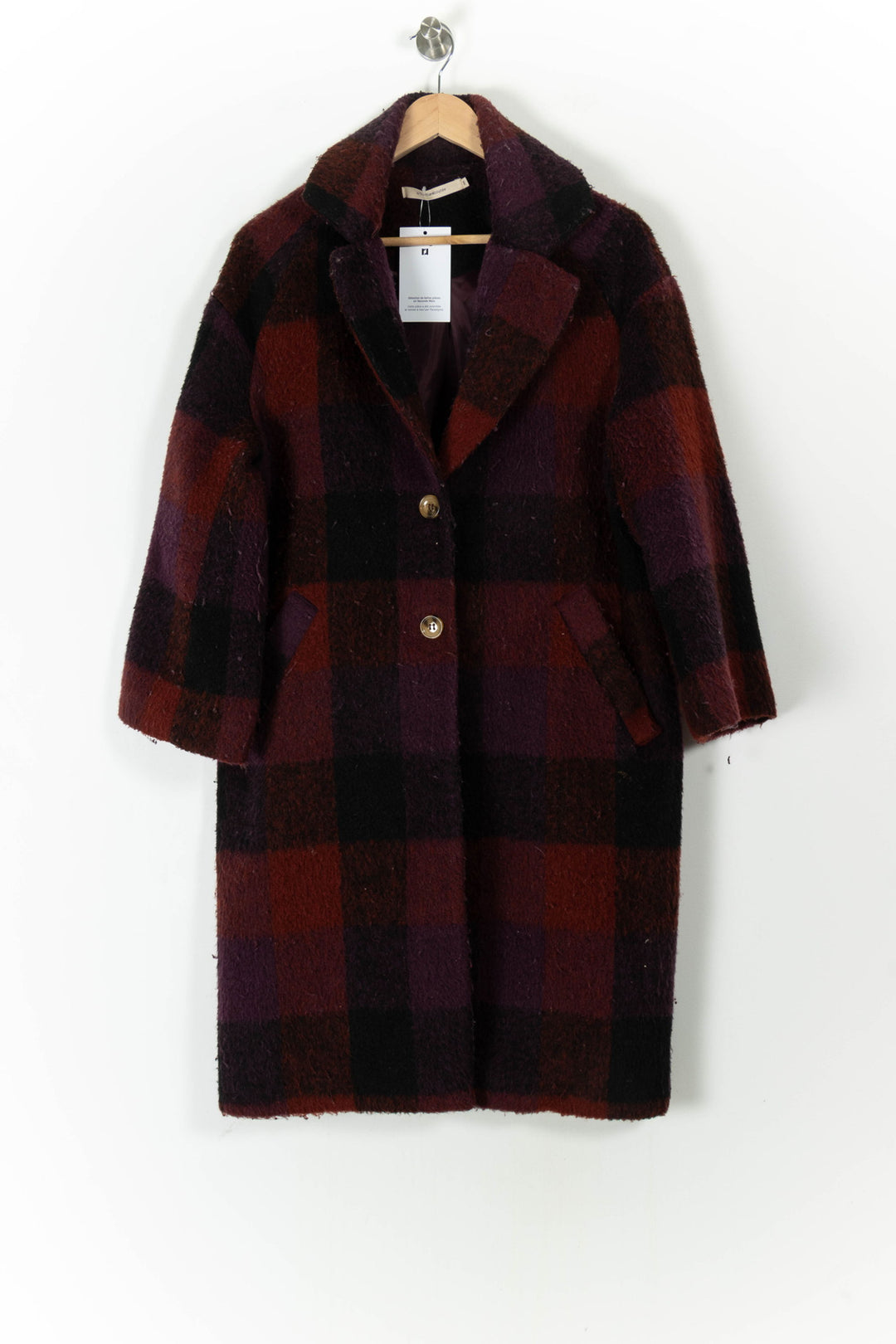 Manteau Épais Rouge et Noir - Taille M/38 de la marque La Fée Maraboutée | PARAD106577 - Vendu par Paradigme - Image 2