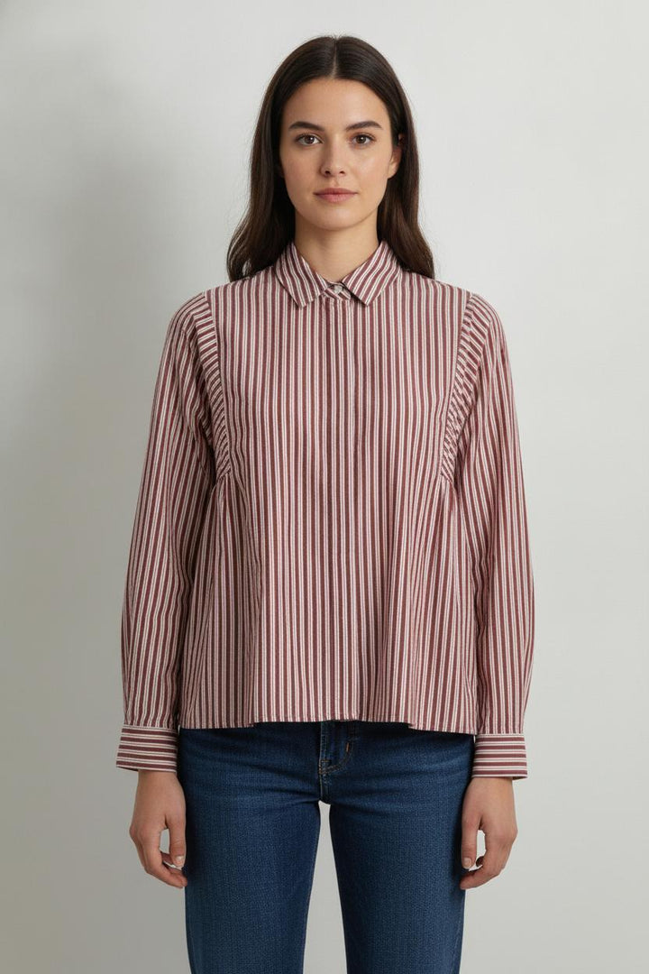 Chemise Rayée Blanche et Rouge - Taille XS/34 de la marque Balzac Paris | PARAD106587 - Vendu par Paradigme - Image 1