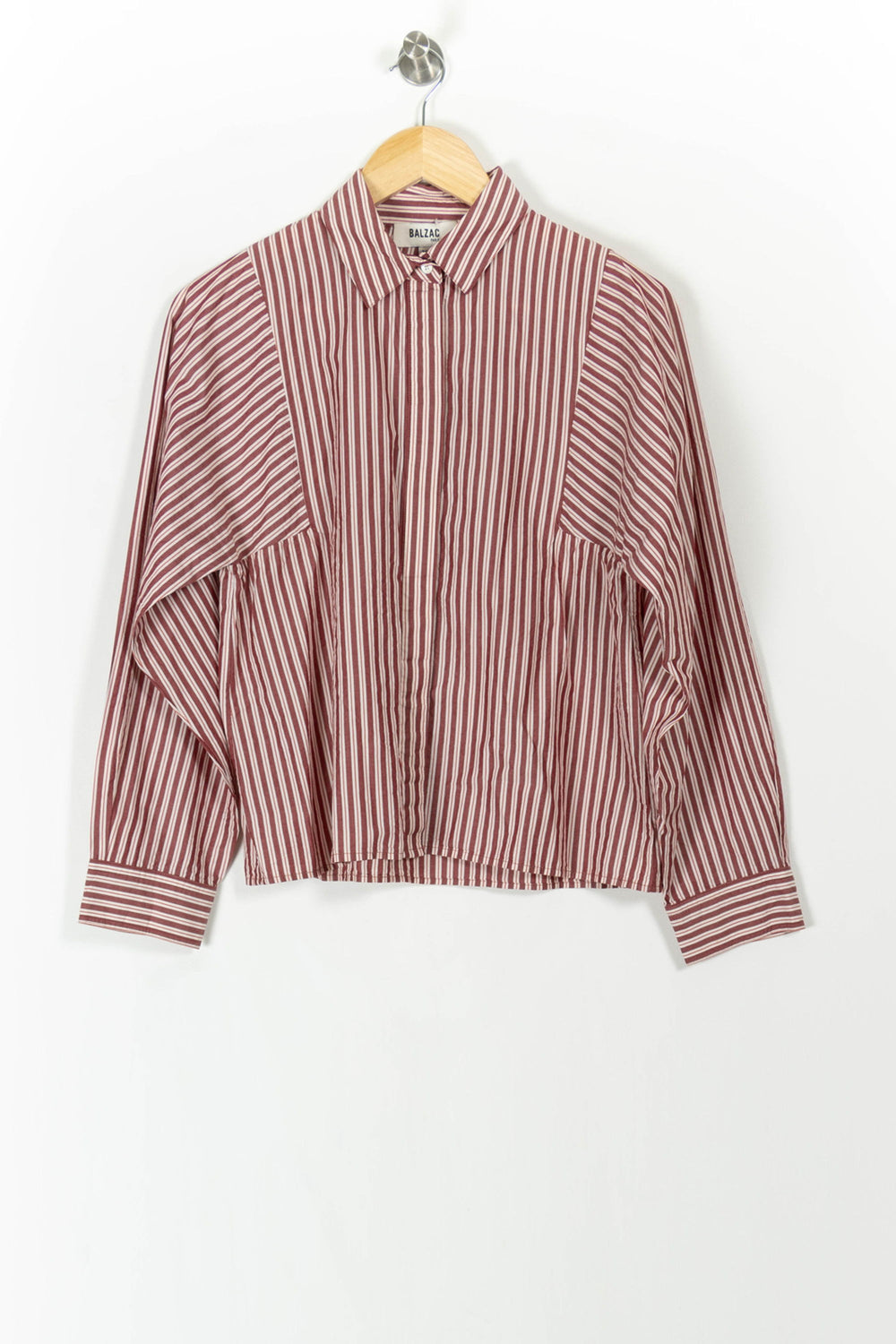 Chemise Rayée Blanche et Rouge - Taille XS/34 de la marque Balzac Paris | PARAD106587 - Vendu par Paradigme - Image 2
