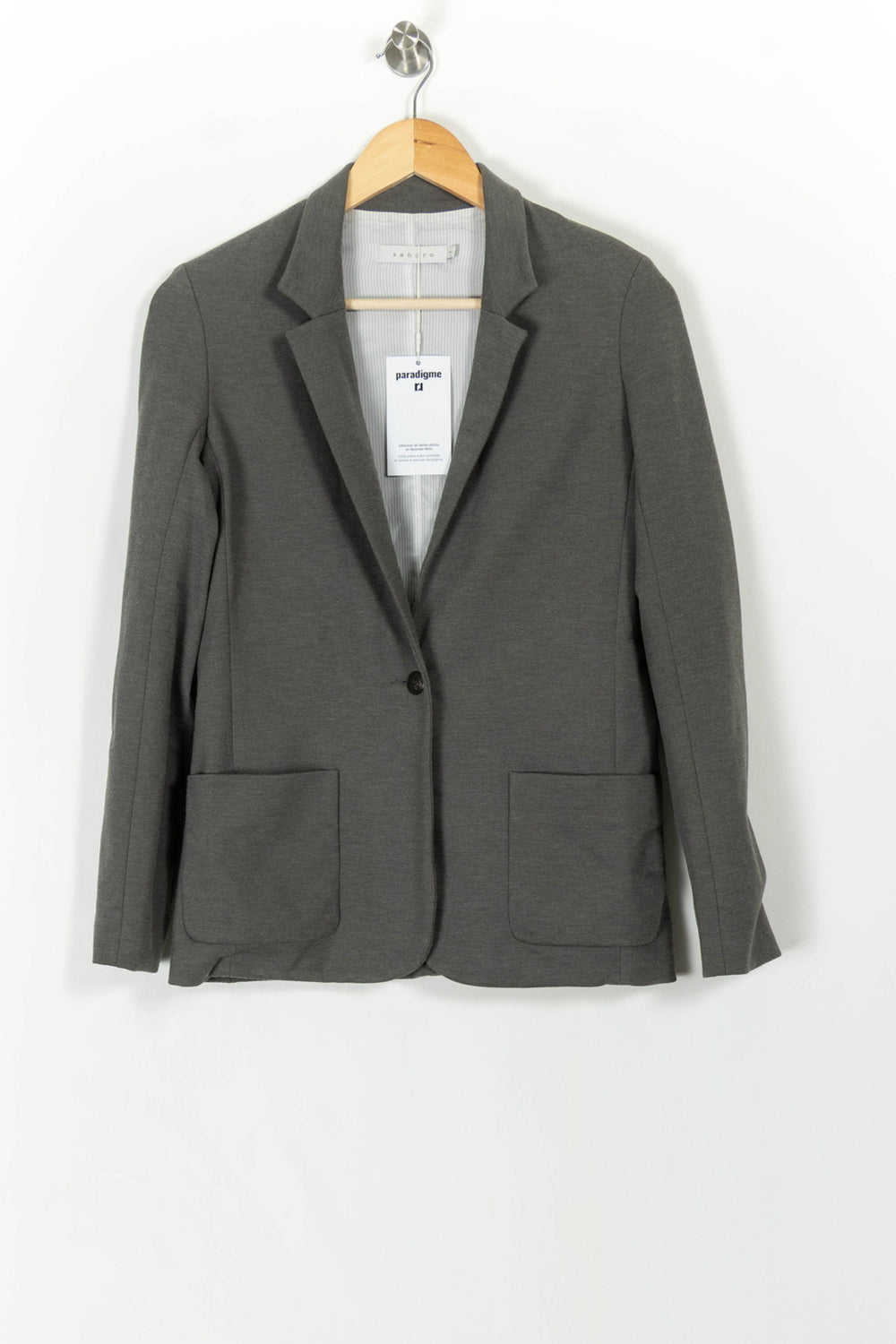 Blazer Gris - Taille S/36 de la marque Sandro | PARAD106603 - Vendu par Paradigme - Image 2