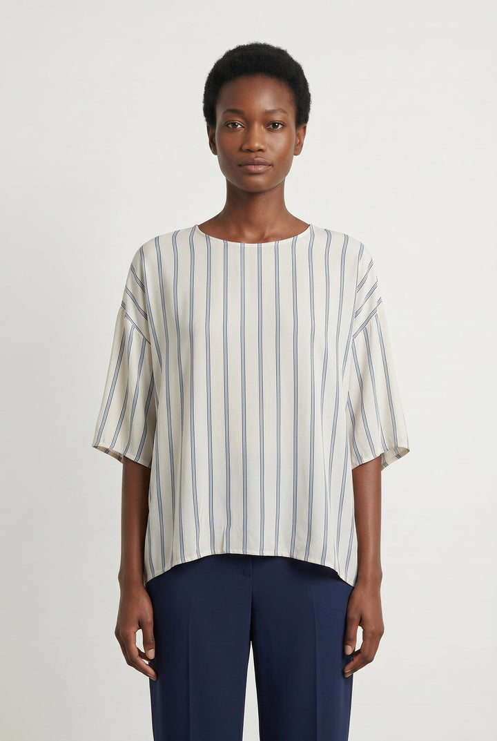 Blouse Blanc et Bleu - Taille M/38 de la marque Samsoe Samsoe | PARAD106612 - Vendu par Paradigme - Image 1