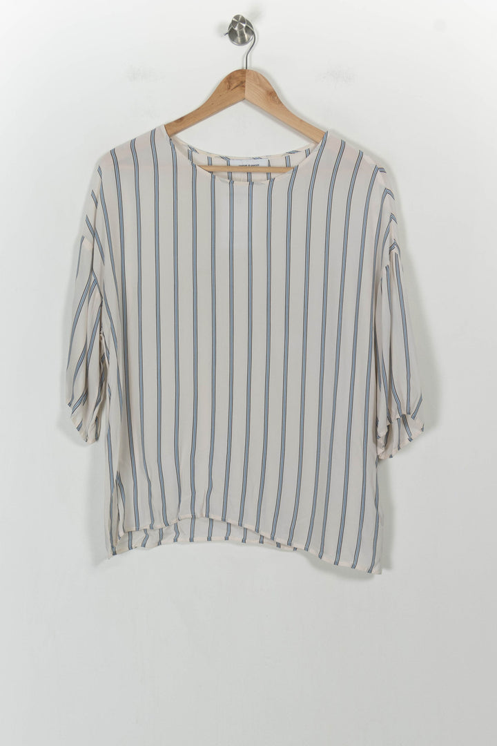 Blouse Blanc et Bleu - Taille M/38 de la marque Samsoe Samsoe | PARAD106612 - Vendu par Paradigme - Image 2
