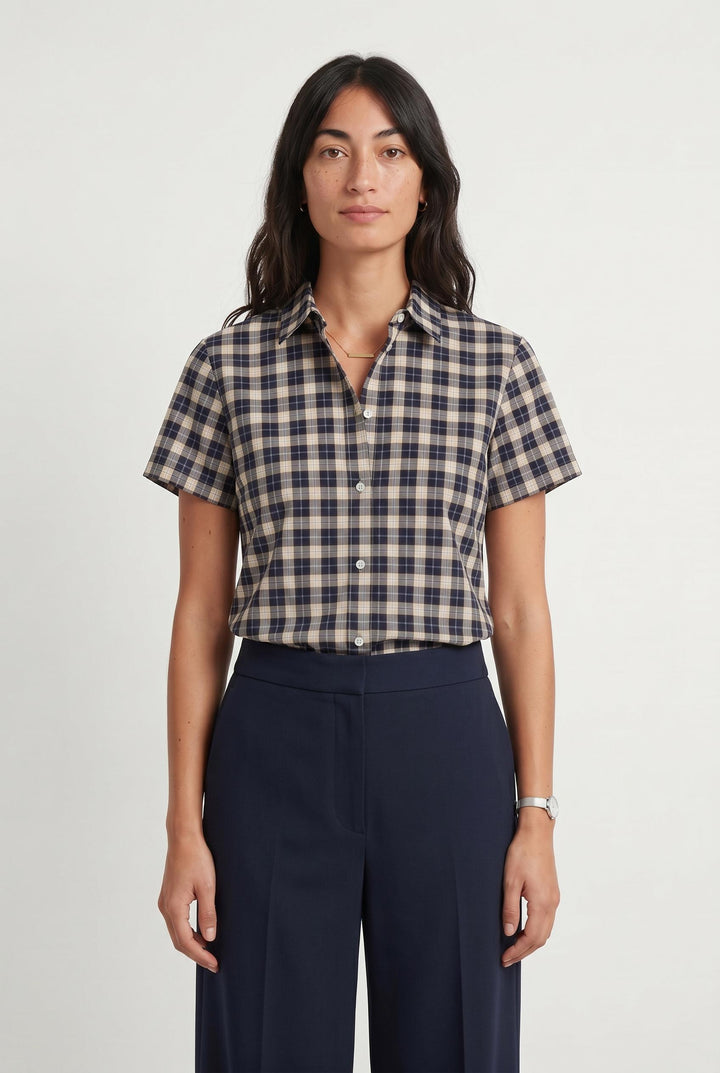 Chemise à Carreaux Bleu et Beige - Taille XS/34 de la marque A.P.C. | PARAD106625 - Vendu par Paradigme - Image 1